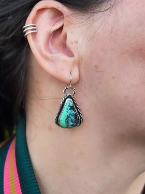 High Grade New Lander Variscite Earrings