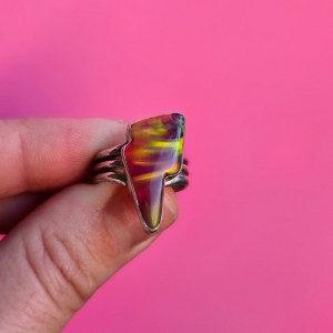 Aurora Opal Bolt Ring | Size 6