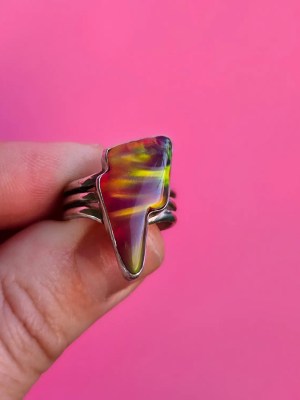 Aurora Opal Bolt Ring | Size 6