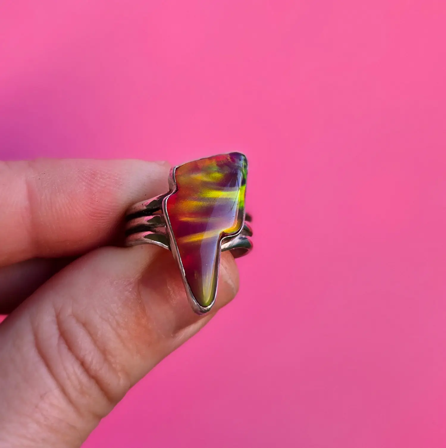 Aurora Opal Bolt Ring | Size 6