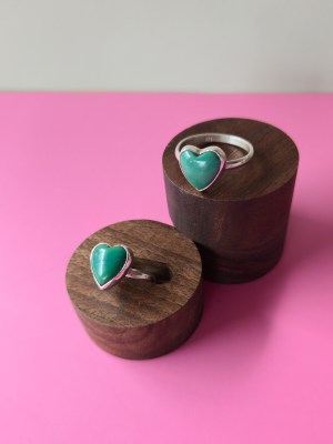 Tyrone Turquoise Heart Rings (Multiple Sizes)